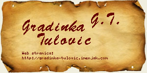 Gradinka Tulović vizit kartica